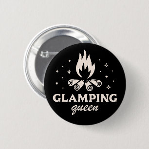 Badge Rond 5 Cm Glamping reine fille noir esthétique drôle