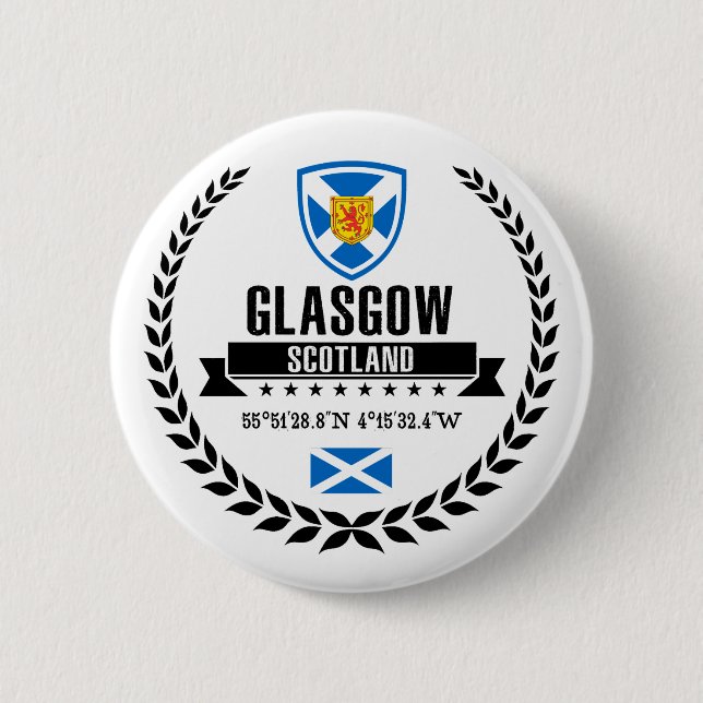 Badge Rond 5 Cm Glasgow (Devant)