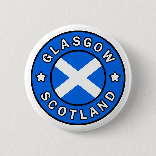 Badge Rond 5 Cm Glasgow Écosse (Devant)