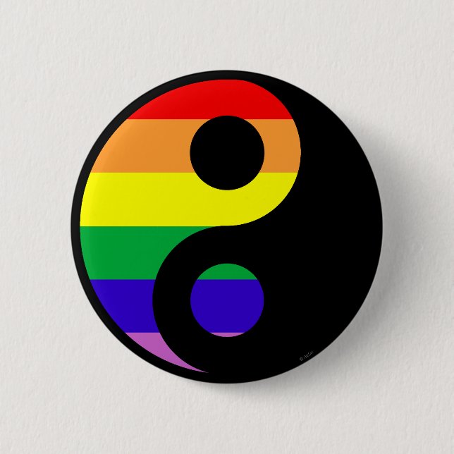 Badge Rond 5 Cm GLBT YinYang (Devant)