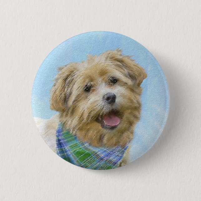 Badge Rond 5 Cm Glen of Imaal Terrier Peinture - Art original Chie (Devant)
