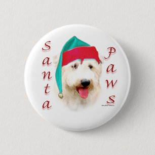 Badge Rond 5 Cm Glen of Imaal Terrier Père Noël Paws