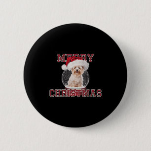Badge Rond 5 Cm Globe des neiges Noël du chien maltais Noël du chi