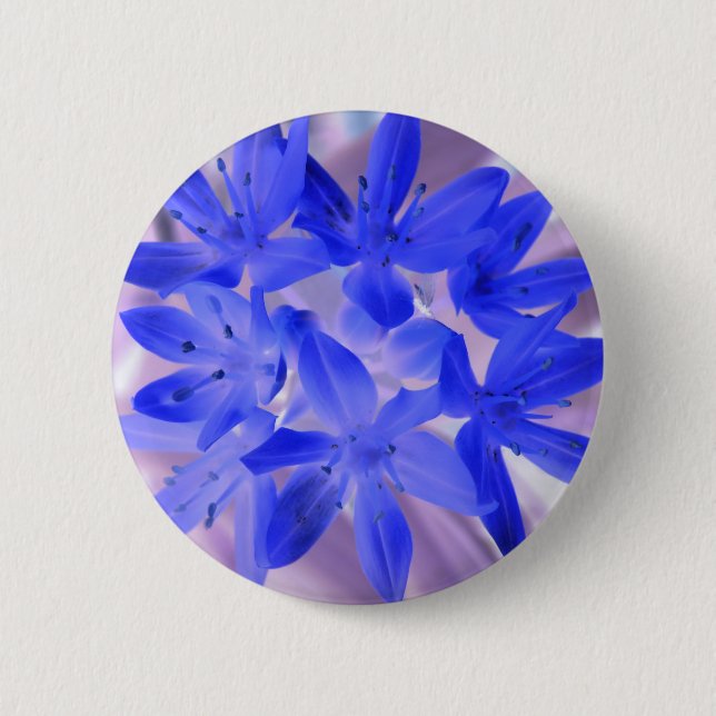Badge Rond 5 Cm Gloire Du Bouton Bleu Chocking De Neige (Devant)