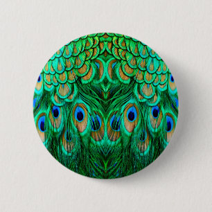 Badge Rond 5 Cm Glorious Peacock