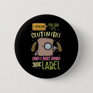 Badge Rond 5 Cm Gluten drôle Lifestyle Lifestyle Maladie coeliaque