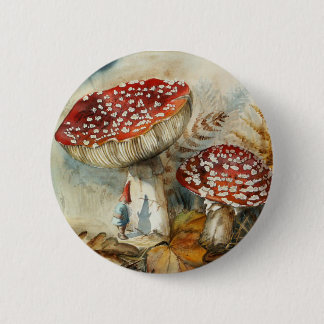 Badge Rond 5 Cm gnome aquarelle