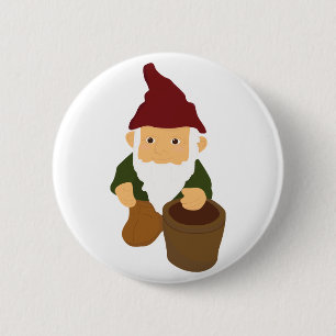Badge Rond 5 Cm Gnome avec le seau