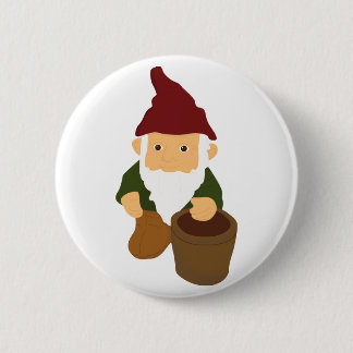 Badge Rond 5 Cm Gnome avec le seau