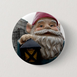 Badge Rond 5 Cm Gnome de Chambre de vue