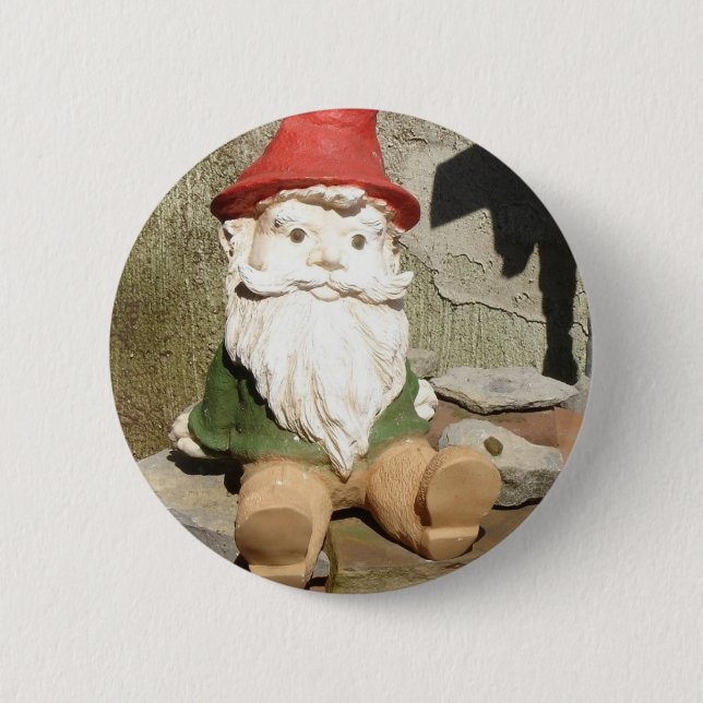 Badge Rond 5 Cm Gnome de jardin (Devant)