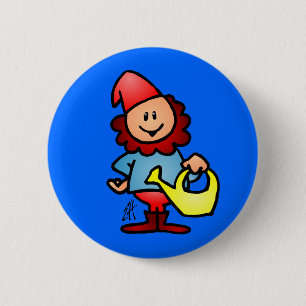 Badge Rond 5 Cm Gnome de jardin
