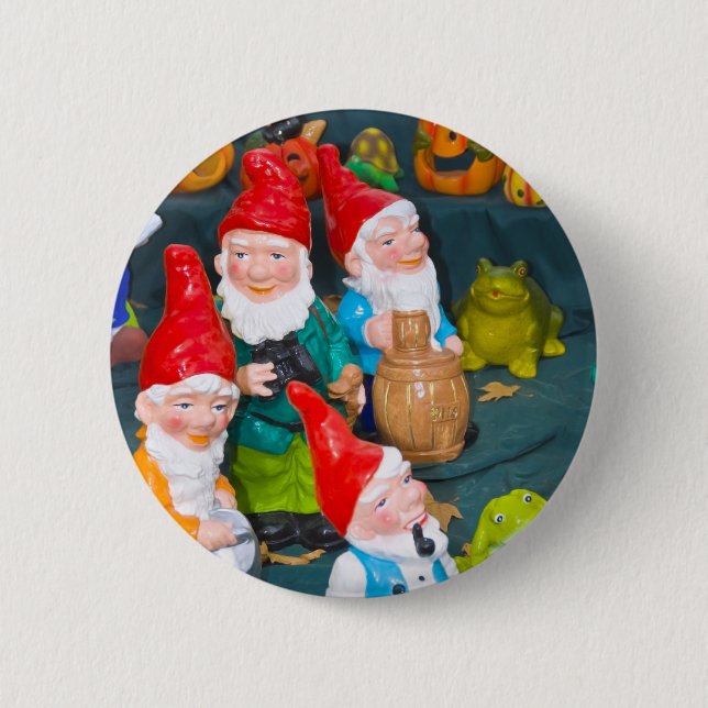 Badge Rond 5 Cm Gnome de jardin (Devant)