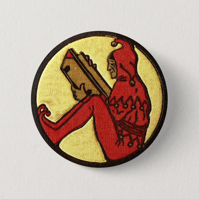 Badge Rond 5 Cm Gnome de lecture (Devant)