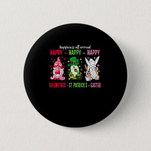 Badge Rond 5 Cm Gnome Happy Valentine St Patrick Bonheur de Pâques