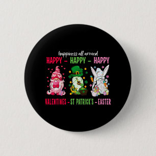 Badge Rond 5 Cm Gnome Happy Valentine St Patrick Bonheur de Pâques