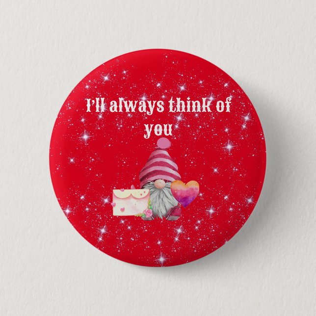 Badge Rond 5 Cm Gnome in love with rainbow heart (Devant)