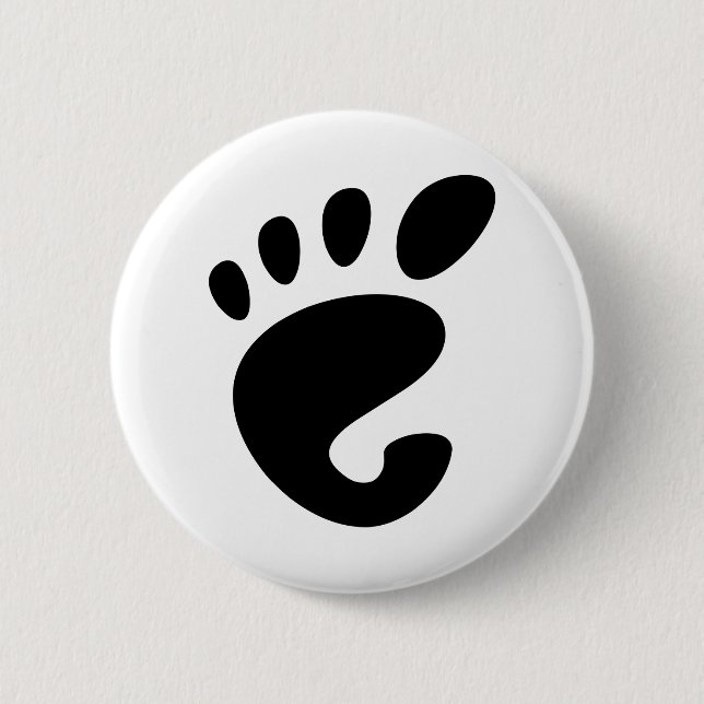 Badge Rond 5 Cm Gnome - Linux - OSS FSF (Devant)
