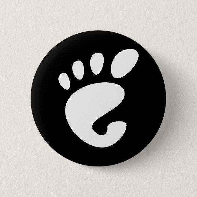 Badge Rond 5 Cm Gnome - Linux - OSS FSF (Devant)