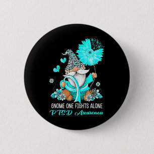 Badge Rond 5 Cm Gnome One combat seul Turquoise Ribbon Warrier Pts