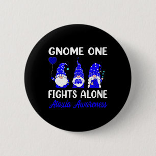Badge Rond 5 Cm Gnome One se bat seul Ruban Bleu Sensibilisation à