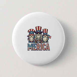 Badge Rond 5 Cm Gnome Patriote Merica Design Vectoriel Vintage_1