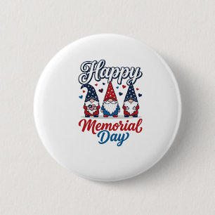 Badge Rond 5 Cm Gnome patriotique Bonne Fête des Morts Vintage T-S