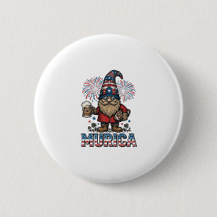 Badge Rond 5 Cm Gnome Patriotique Murica Design de Chemise Vintage