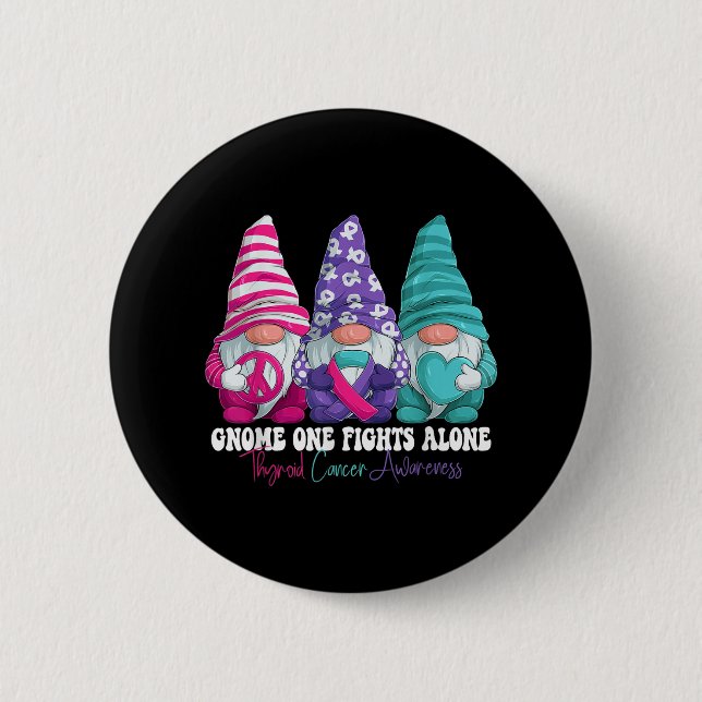 Badge Rond 5 Cm Gnomes amusants Mois de sensibilisation au cancer  (Devant)