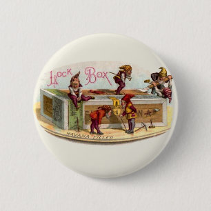 Badge Rond 5 Cm Gnomes de boîte à cigares vintages