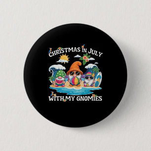 Badge Rond 5 Cm Gnomes de vacances d'été Gnomes pour Noël à Ju
