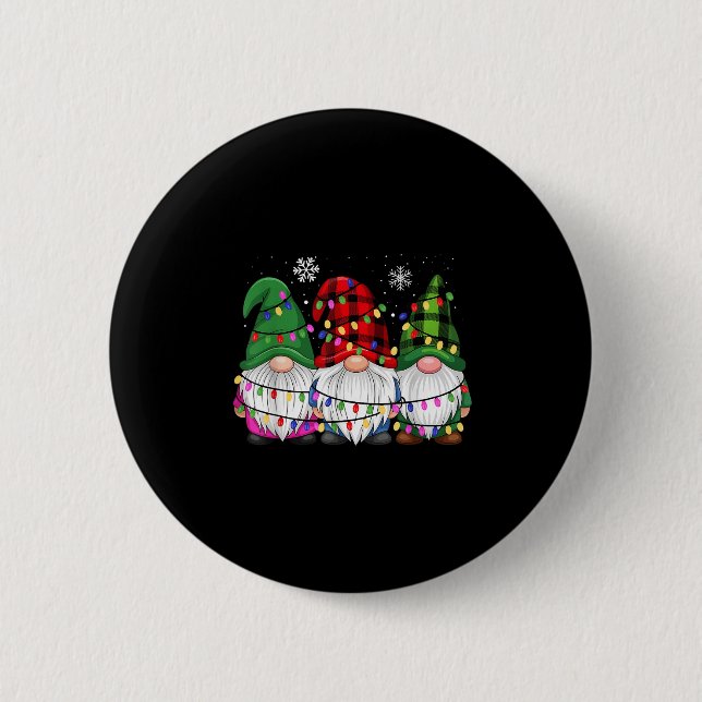 Badge Rond 5 Cm Gnomes Famille Pjs Hommes Femmes Drôle Noël Ho (Devant)