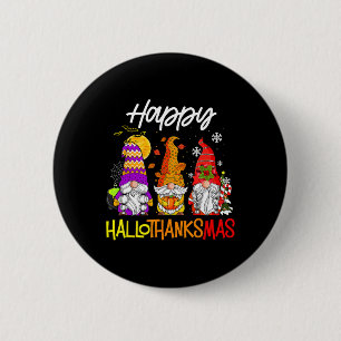 Badge Rond 5 Cm Gnomes Hallothanksmas Halloween Thanksgiving Chris