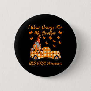 Badge Rond 5 Cm Gnomes Je Porte Orange Pour Mon Frère Crps Rsd Con