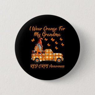 Badge Rond 5 Cm Gnomes Je Porte Orange Pour Mon Grand-Mère RSD CRP