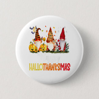 Badge Rond 5 Cm Gnomes Lover Halloween Joyeux Noël Joyeux Happy Ha