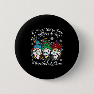 Badge Rond 5 Cm Gnomes mignons Tout Est Bon Déjeuner De Noël