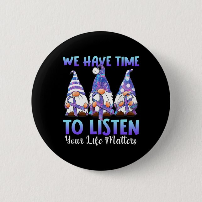Badge Rond 5 Cm Gnomies Nous Avons Le Temps D'Écouter Votre Problè (Devant)