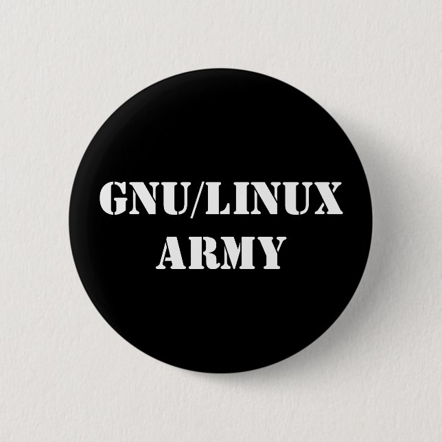 Badge Rond 5 Cm GNU/Linux Army (Devant)