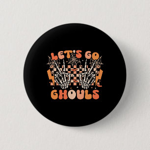 Badge Rond 5 Cm Go Ghouls Halloween Skeleton Costume Retro G