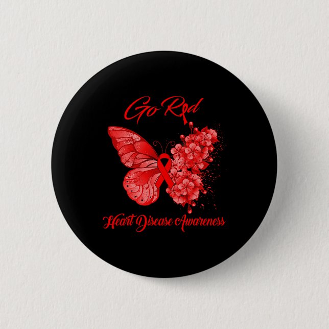 Badge Rond 5 Cm Go Red Heart Disease Awareness (Devant)