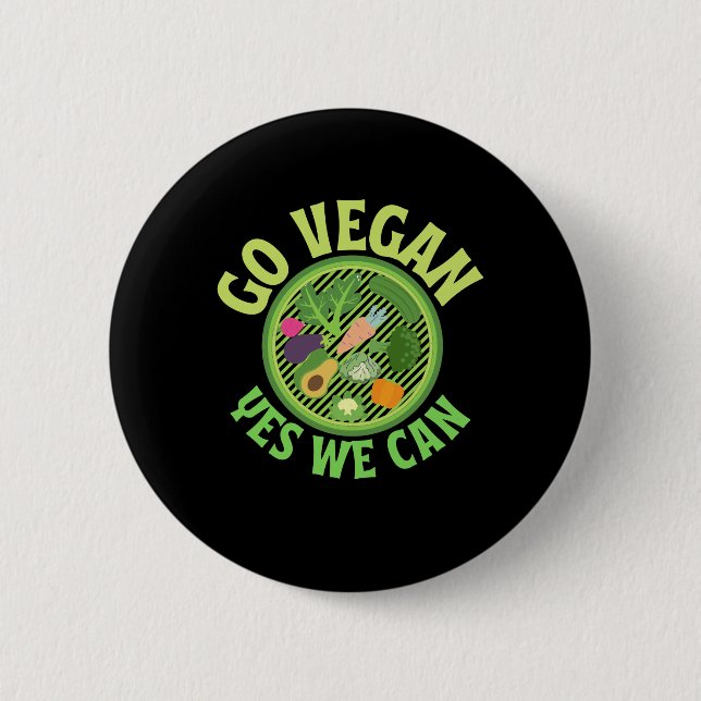 Badge Rond 5 Cm Go Vegan (Devant)