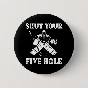 Badge Rond 5 Cm Goalkeeper du hockey sur glace amusant