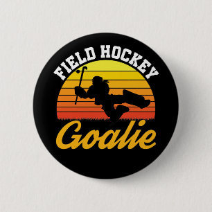 Badge Rond 5 Cm Goalkeeper Goalkeeper de hockey de terrain Rétro