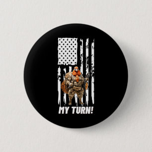Badge Rond 5 Cm Gobble Gobble Mon tour Drapeau Usa drôle