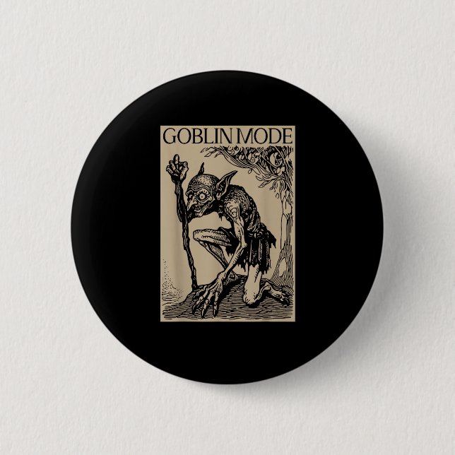 Badge Rond 5 Cm Goblin Mode Goblincore Fairycore Medieval Grunge A (Devant)