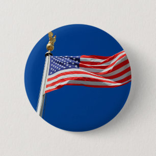 Badge Rond 5 Cm God Bless America, American Flag,