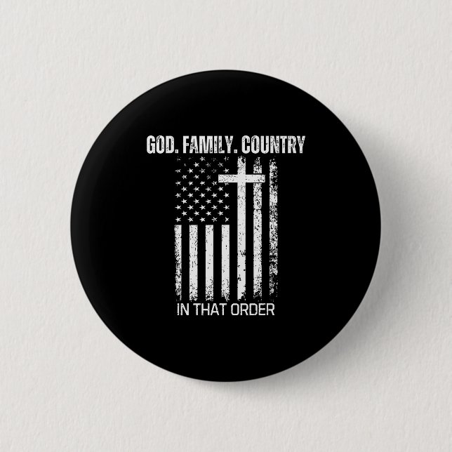 Badge Rond 5 Cm God Family Country In That Order Patriotic Christi (Devant)