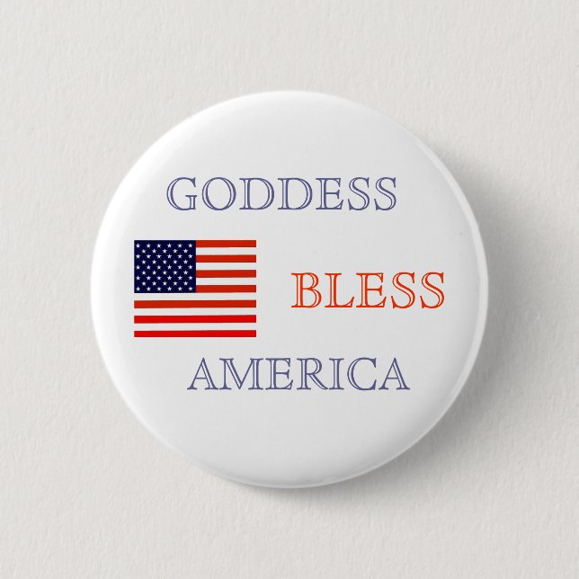 BADGE ROND 5 CM GODDESS BLESS AMERICA (Devant)