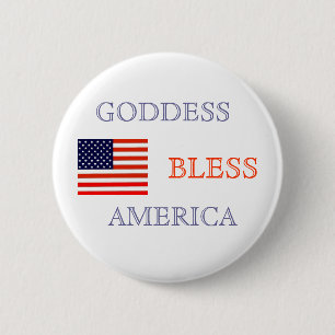 BADGE ROND 5 CM GODDESS BLESS AMERICA